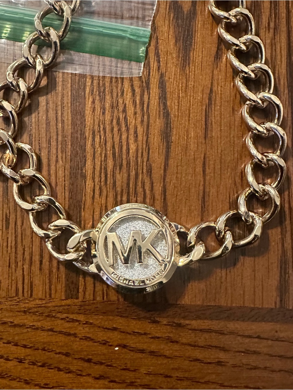 NWOT Michael Kors Gold-Tone MK Chain Bracelet Duo